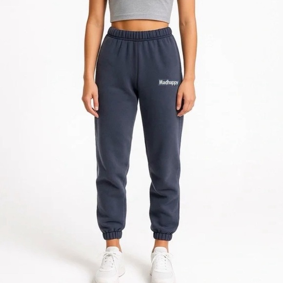 MADHAPPY Classic Embroidered Spell Out Relaxed Jogger Sweatpants - Picture 1 of 13
